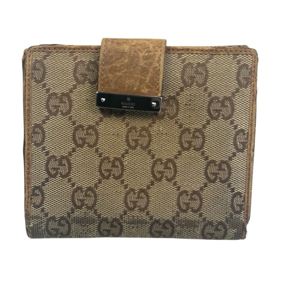 Gucci Vintage GG Supreme Canvas Bifold Wallet with Leather Tab Closure - Picture 1 of 9